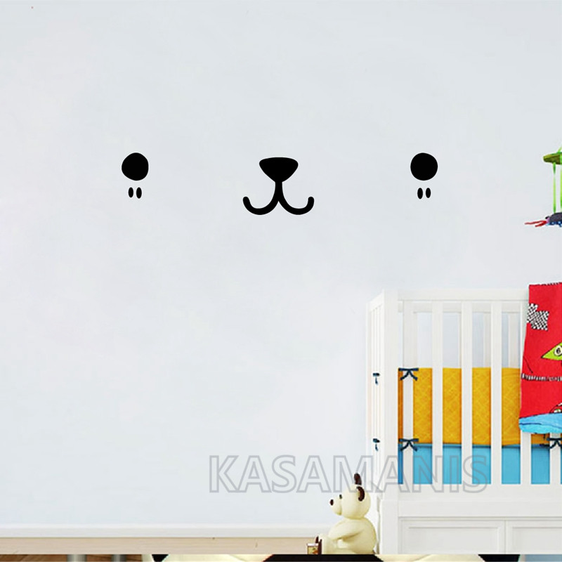 Cute Kawaii Face Wall Art Deca - Baby Nursery Vinyl Wall Stickers recension och pris