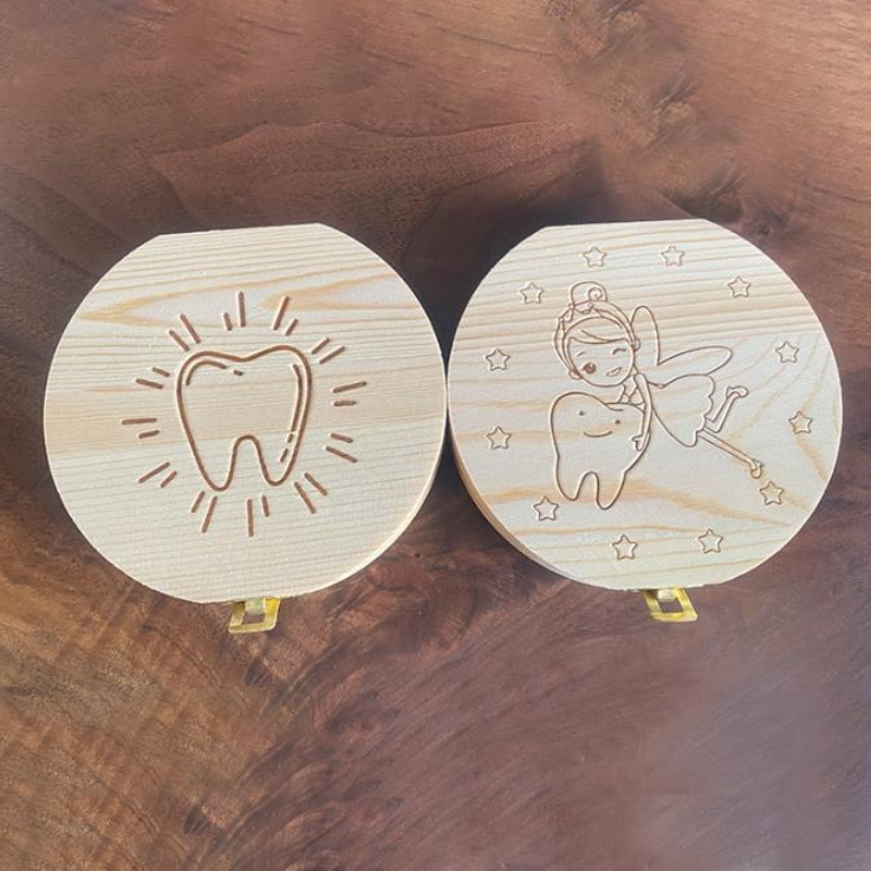 4 Sets Wooden Baby Tooth Stora - Baby Keepsake Box recension och pris