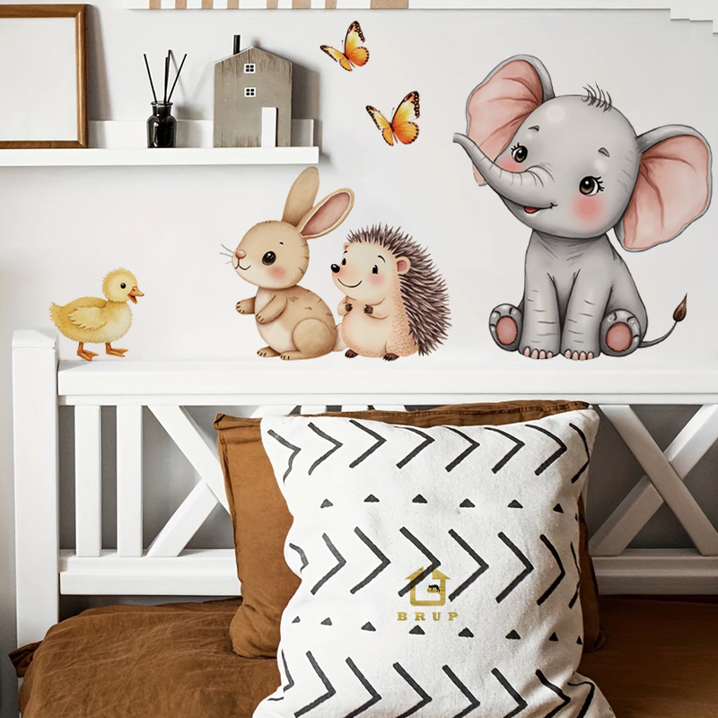 Cartoon Animal Wall Sticker -  - Baby Nursery Stickers recension och pris