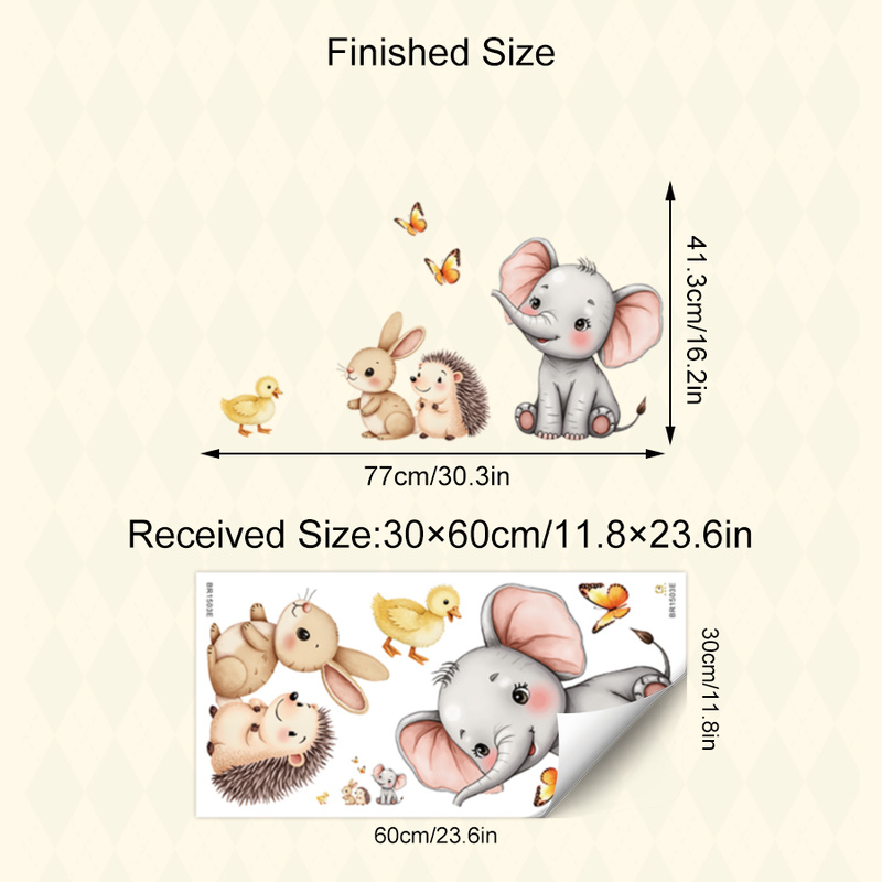 Cartoon Animal Wall Sticker -  - Baby Nursery Stickers recension och pris