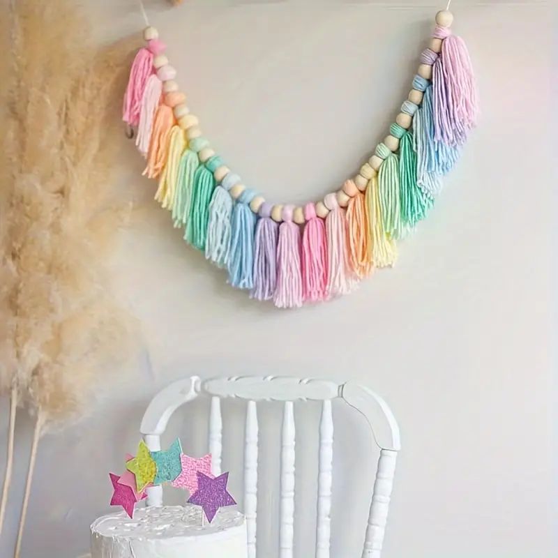 1pc Boho Colorful Rainbow Tass - Baby Nursery Decor Girl recension och pris