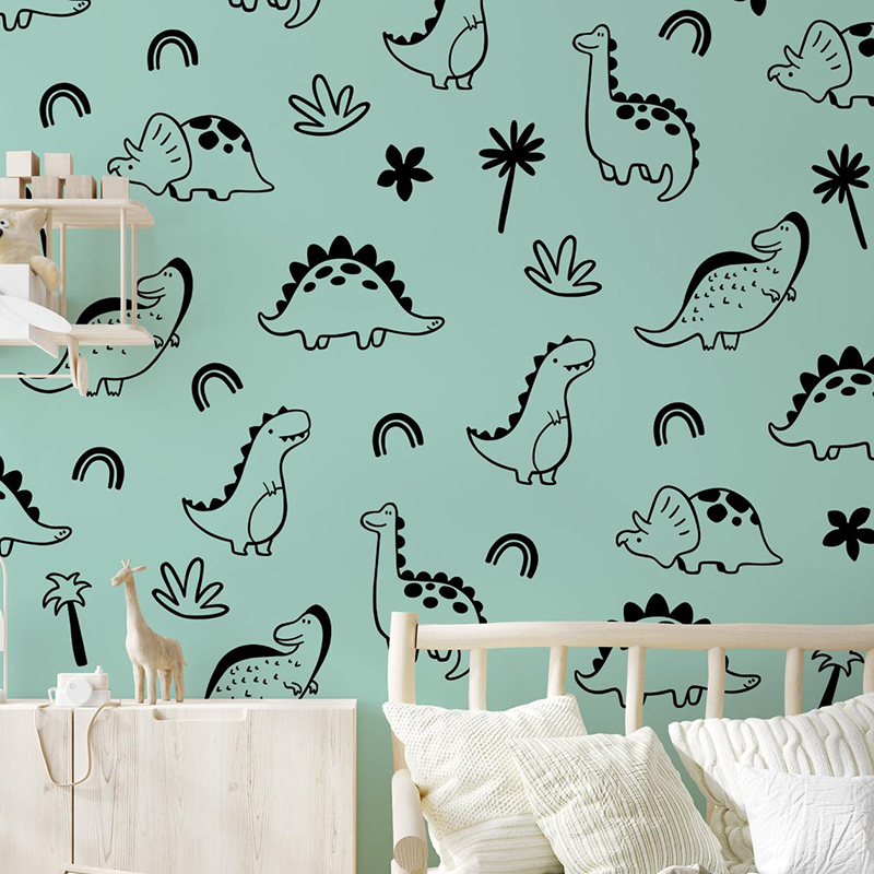 Geometric Dinosaur Tree Rainbo - Baby Nursery Vinyl Wall Stickers recension och pris