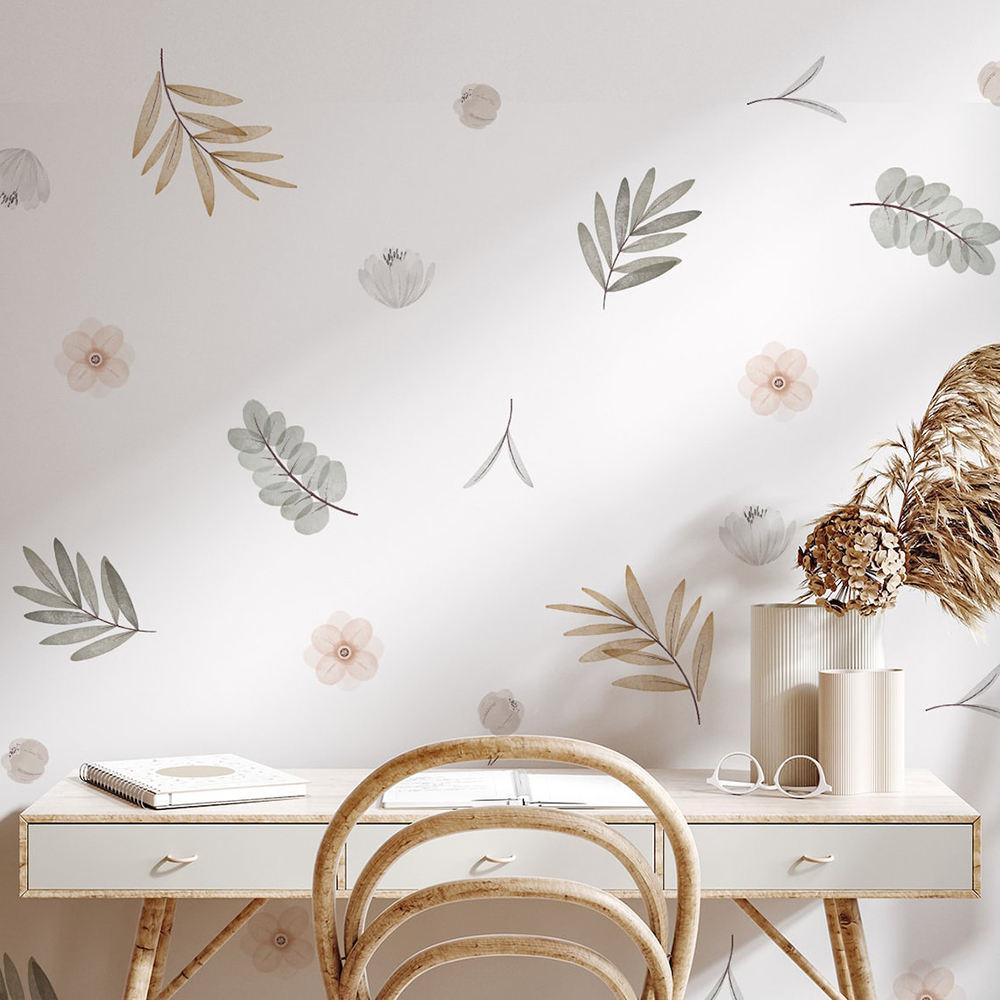 Boho Leaves Botanical DIY Wall - Baby Nursery Vinyl Wall Stickers recension och pris