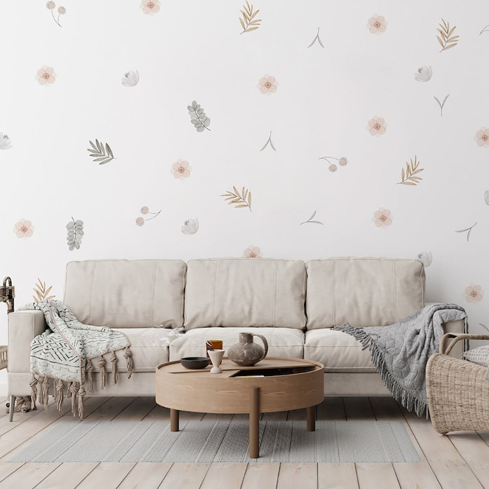 Boho Leaves Botanical DIY Wall - Baby Nursery Vinyl Wall Stickers recension och pris