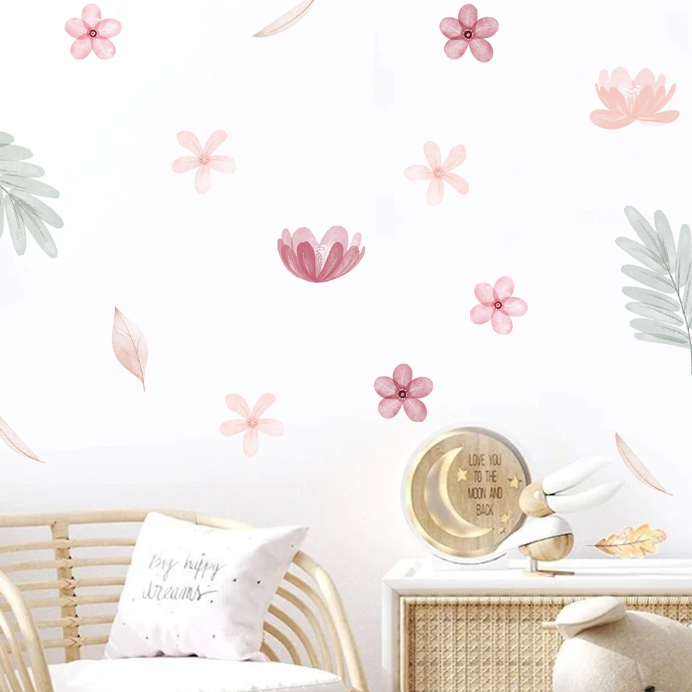 Boho Leaves Botanical DIY Wall - Baby Nursery Vinyl Wall Stickers recension och pris
