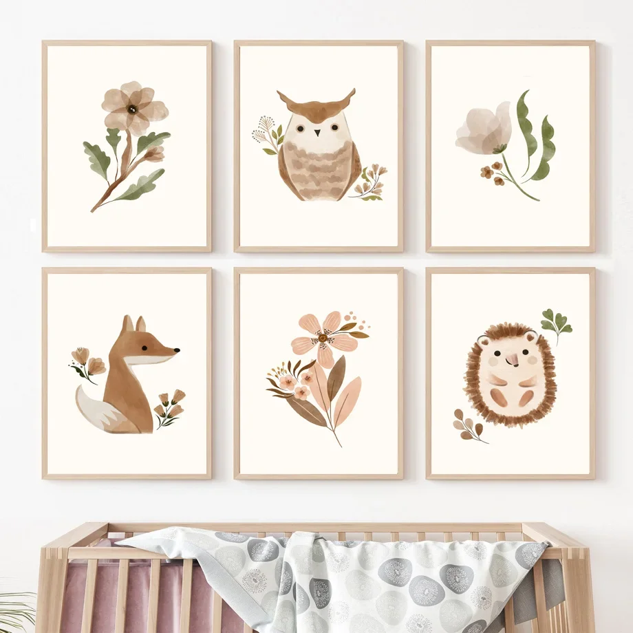 Woodland Nursery Wall Art  Squ - Baby Nursery Animal Theme recension och pris
