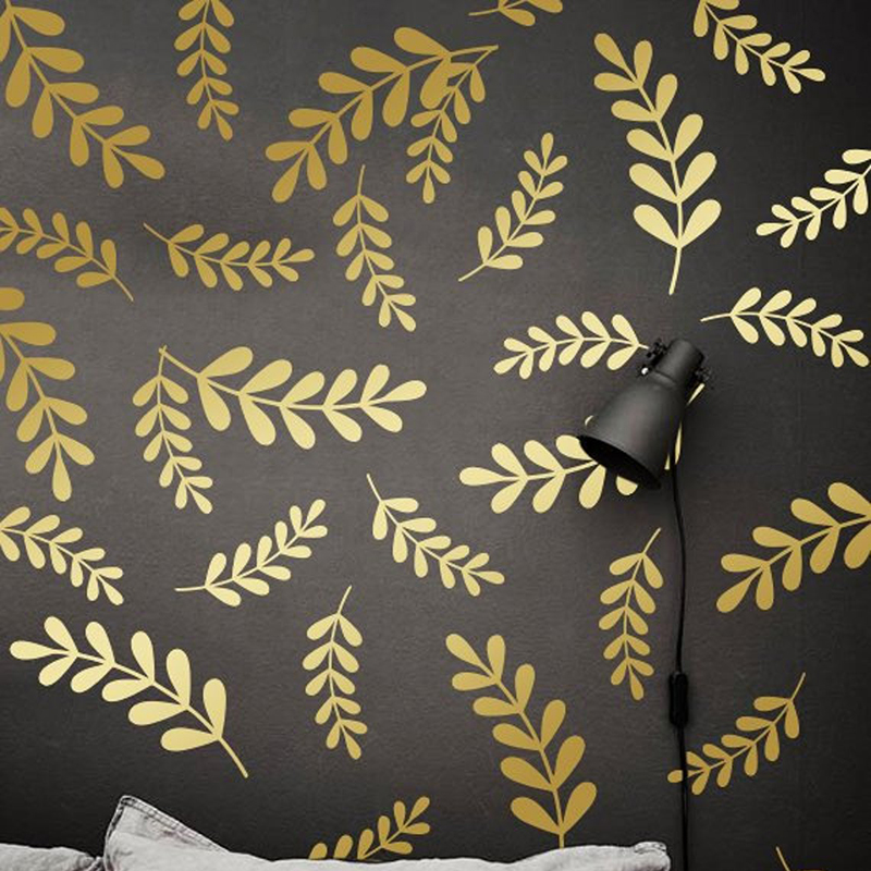 Botanical Leaf Floral Wall Sti - Baby Nursery Vinyl Wall Stickers recension och pris