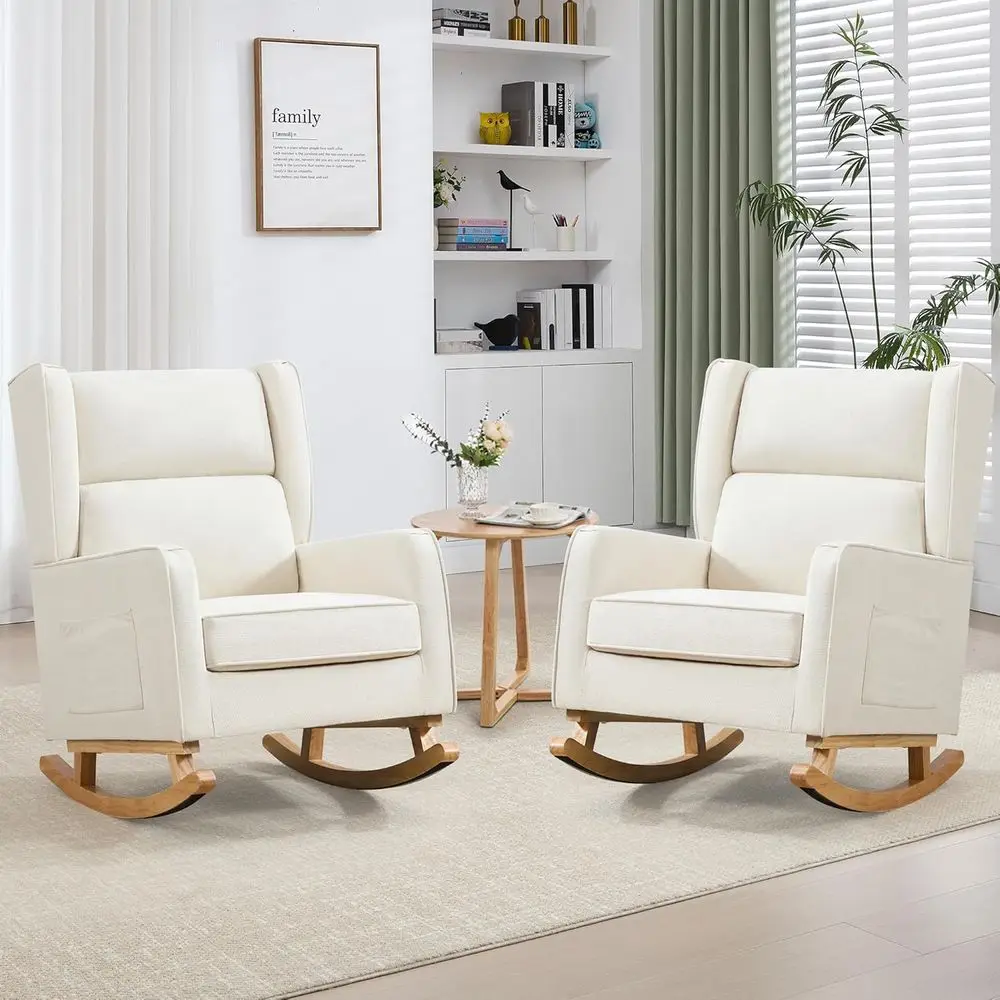 High-Back Solid Wood Rocking C - Rocking Chair Nursery recension och pris