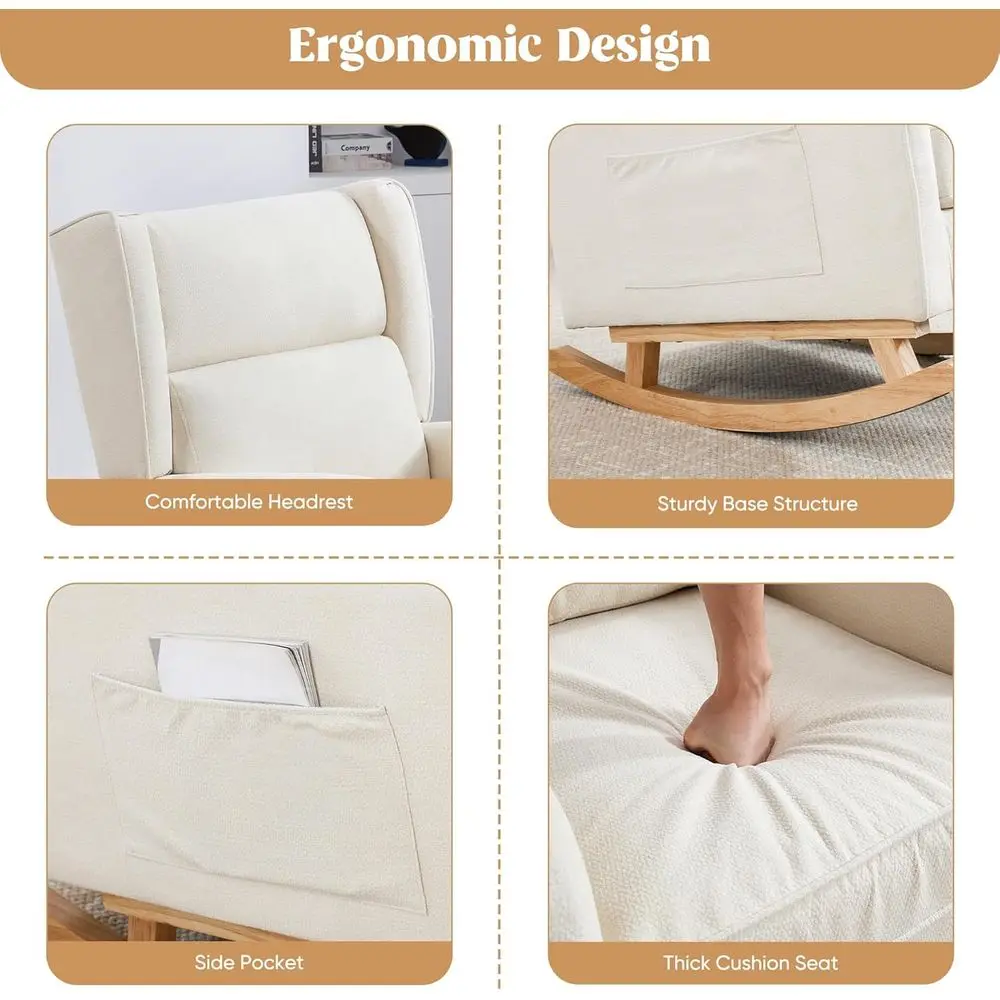 High-Back Solid Wood Rocking C - Rocking Chair Nursery recension och pris