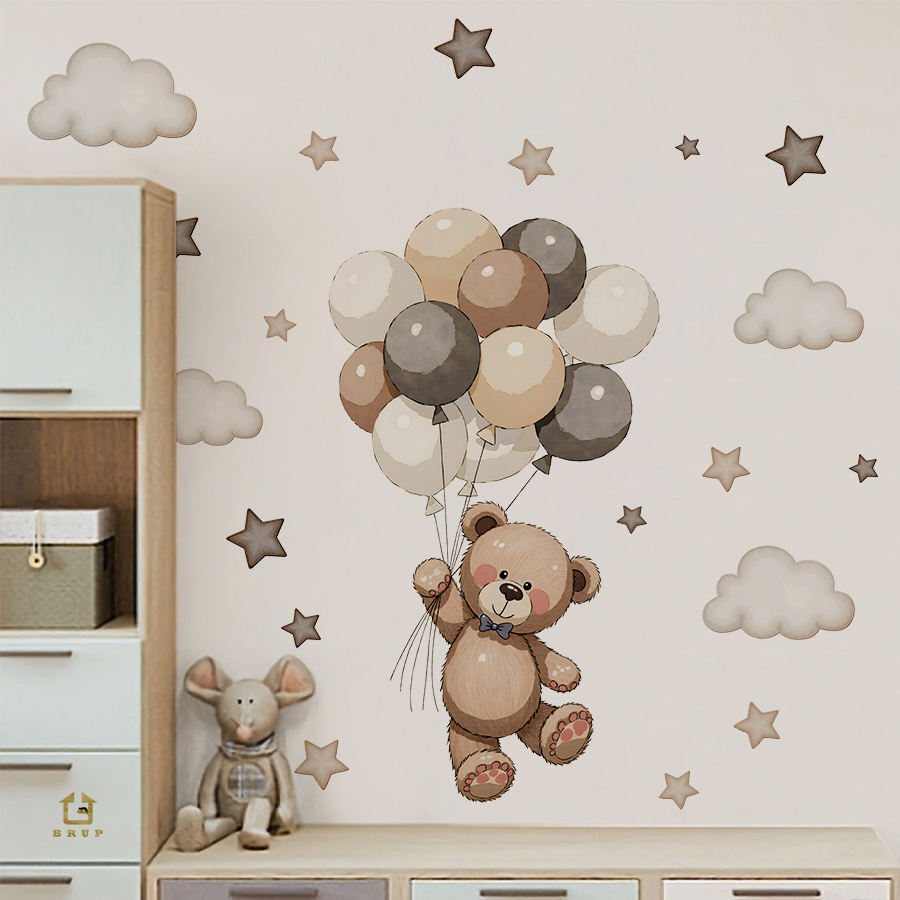 Adorable Teddy Bear Wall Decal - Baby Nursery Stickers recension och pris