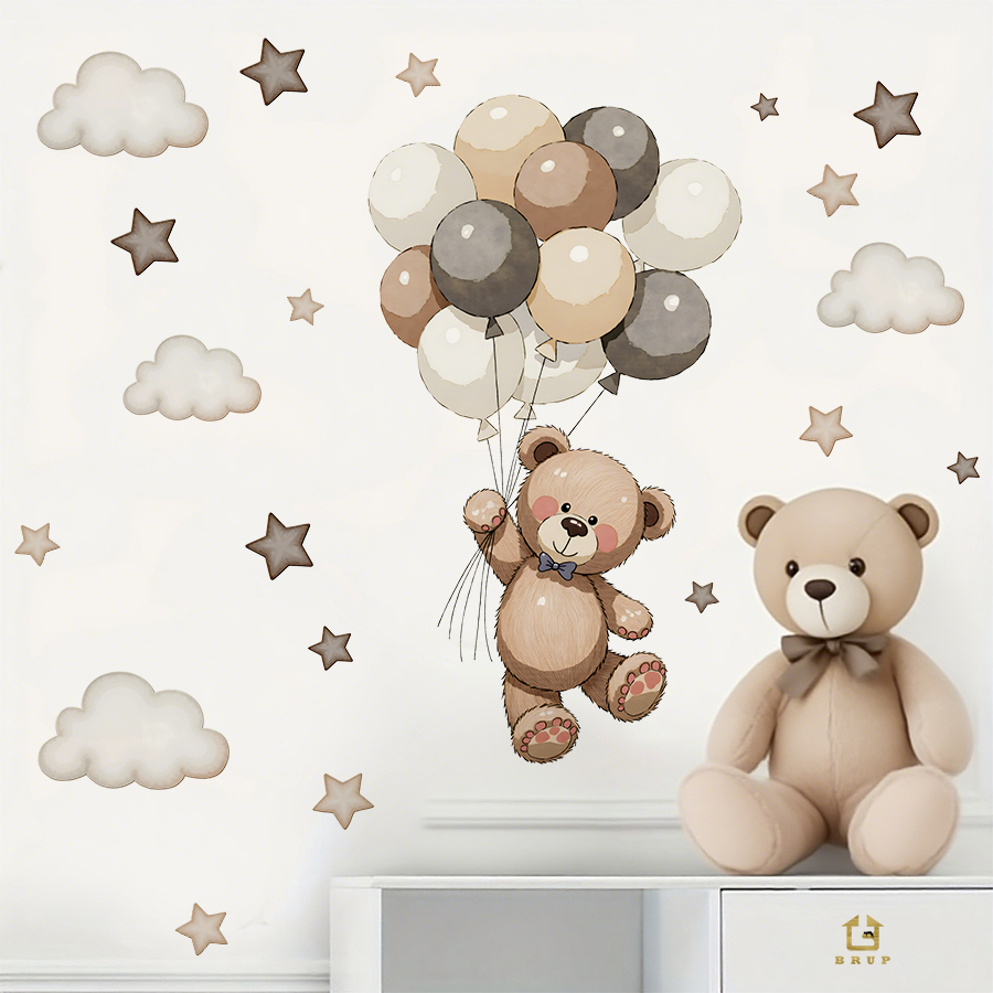 Adorable Teddy Bear Wall Decal - Baby Nursery Stickers recension och pris