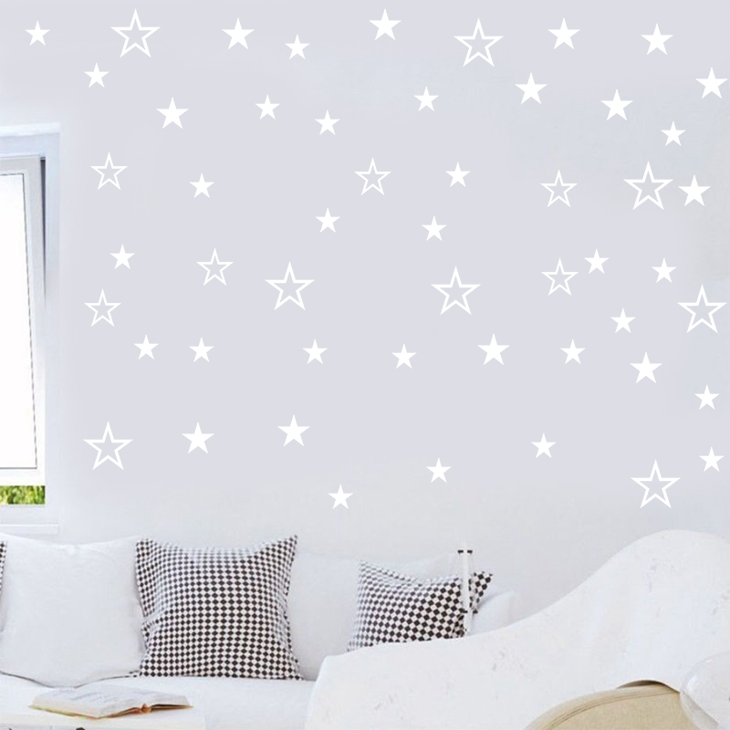 Mixed Size Hollow Solid Stars  - Baby Nursery Stickers recension och pris