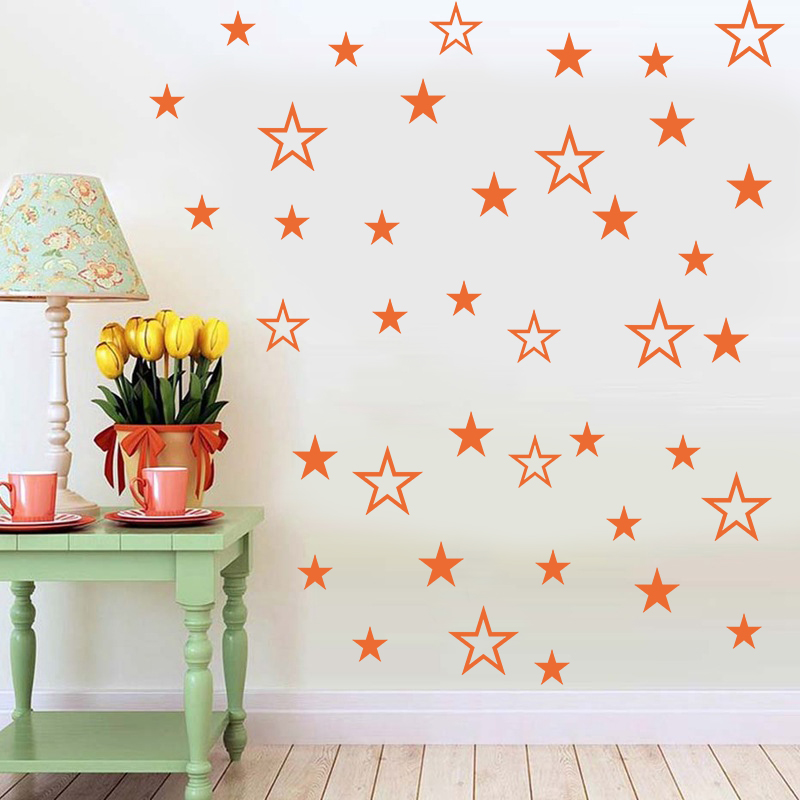 Mixed Size Hollow Solid Stars  - Baby Nursery Stickers recension och pris
