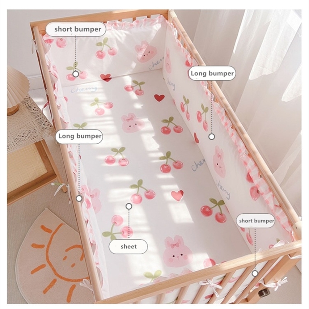 5Pcs Crib Bedding Set Girl Bab - Baby Nursery Decor Girl recension och pris