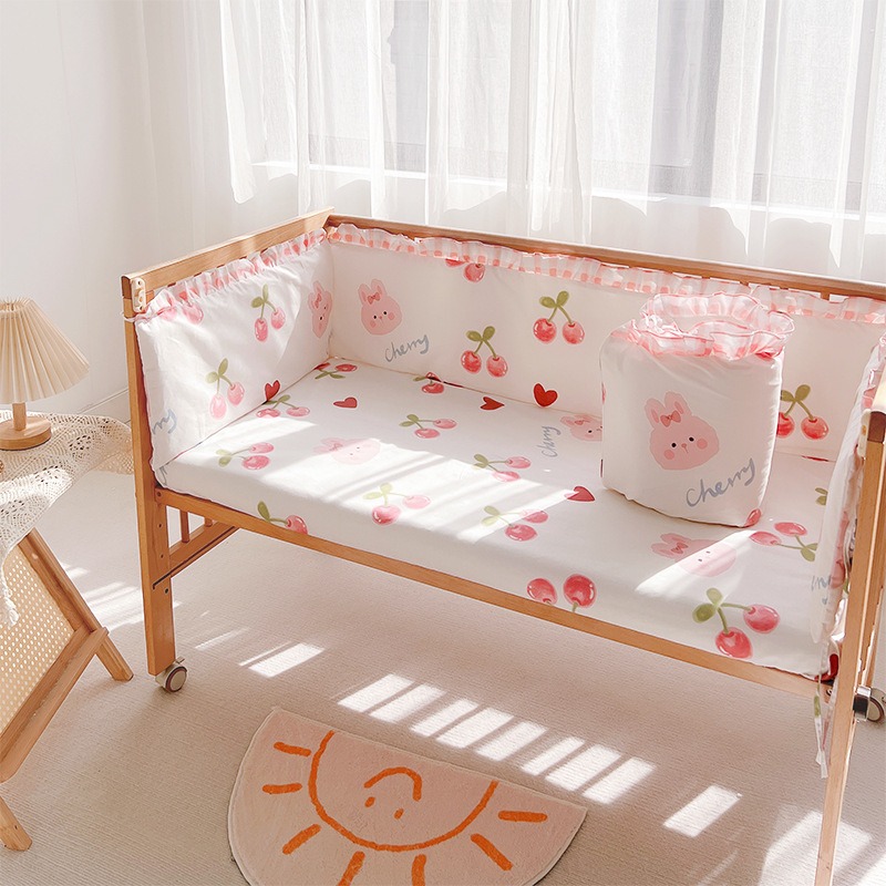 5Pcs Crib Bedding Set Girl Bab - Baby Nursery Decor Girl recension och pris