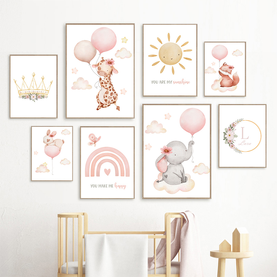 Blush Pink Nursery Wall Art Ba - Baby Nursery Pink recension och pris