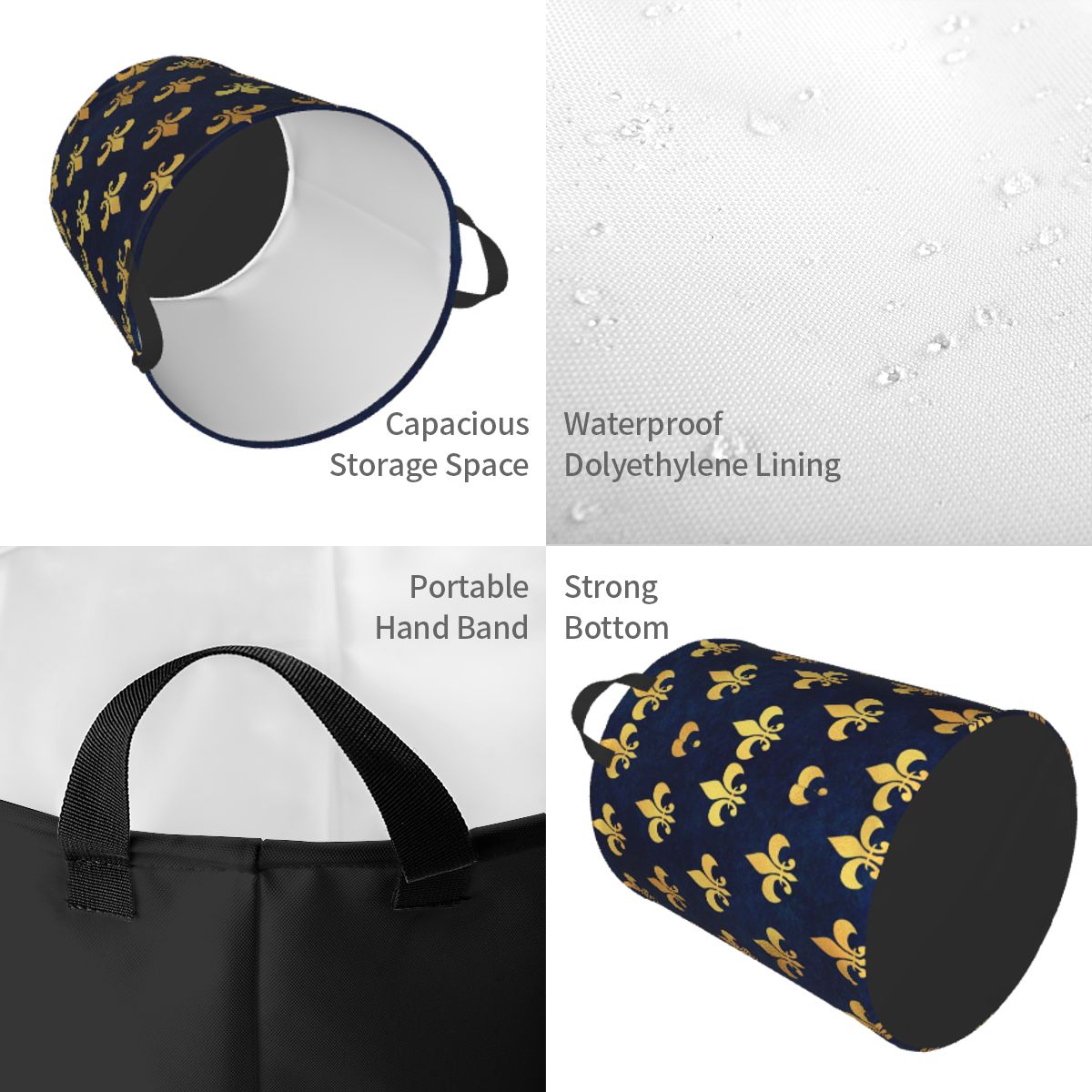 Royal Gold Blue Grunge Fleur D - Baby Nursery Hamper recension och pris
