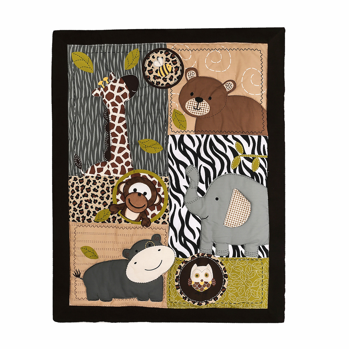 3Pcs Embroidered Newborn Baby  - Baby Nursery Animal Theme recension och pris